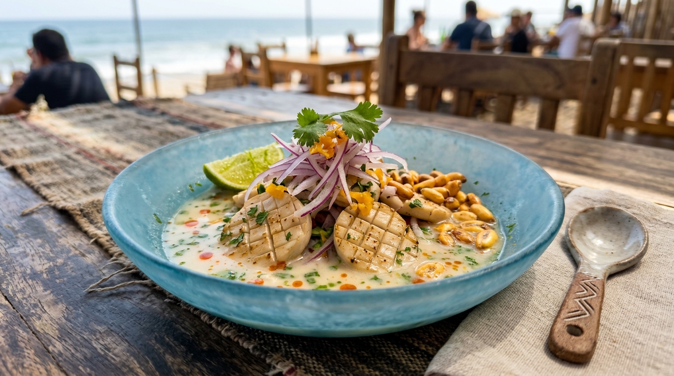 Ceviche de "Aleta de Mar" con Pleurotus eryngii